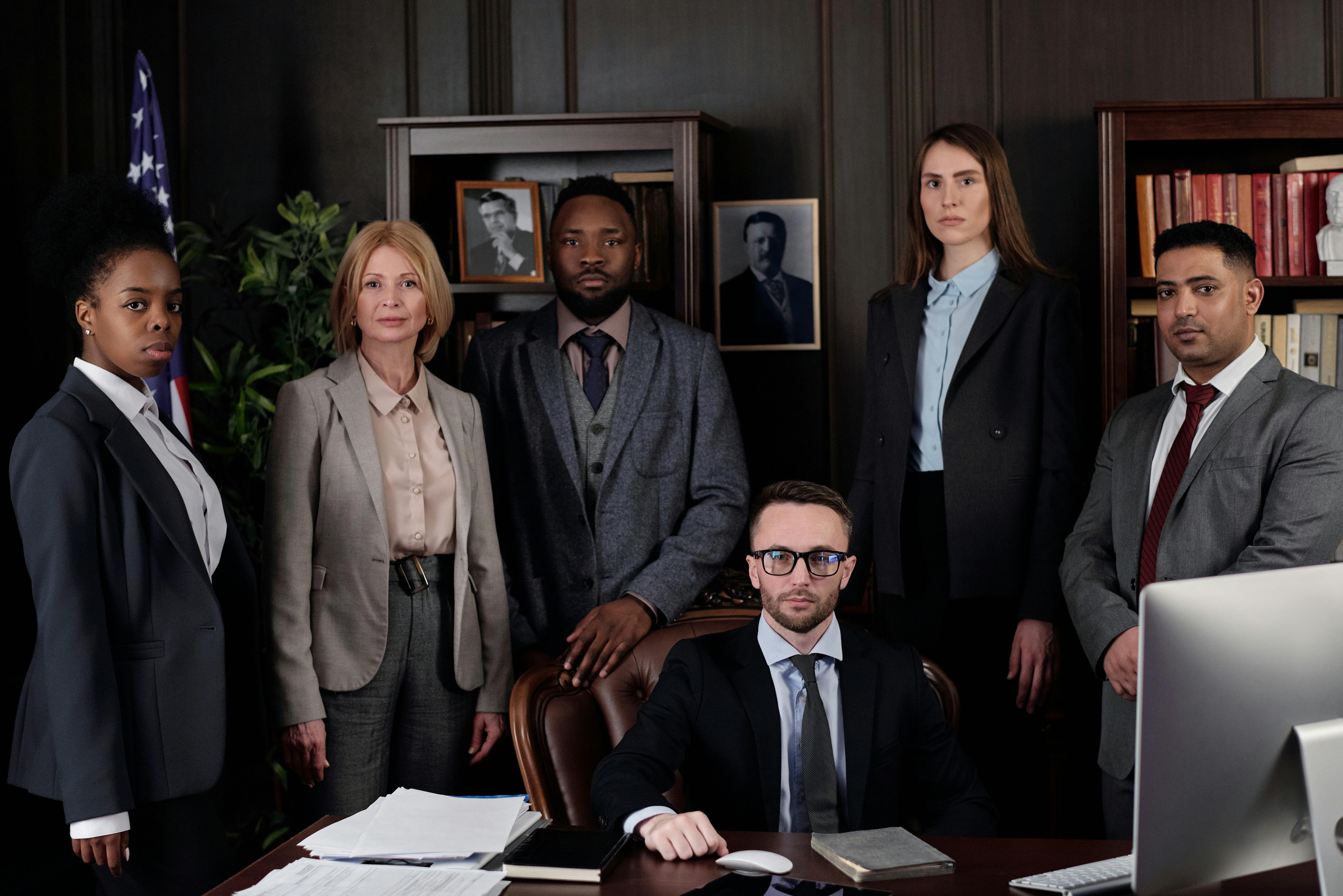 Professional legal team in an office setting
